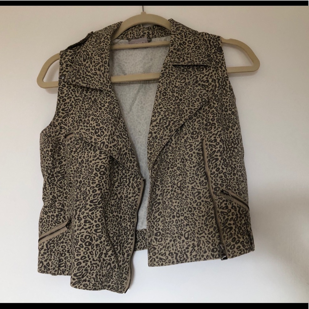 Leopard Print Denim Vest